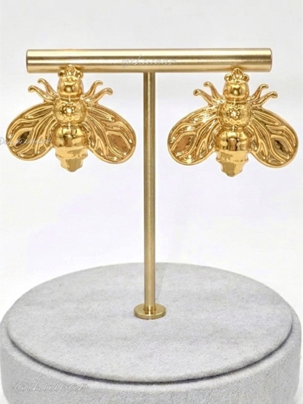 18K Gold Plated Queen Bee Stud Earrings
